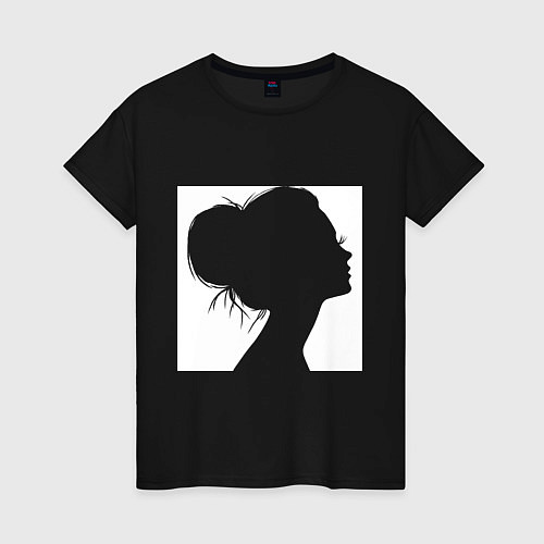 Женская футболка Женский профиль / Черный – фото 1