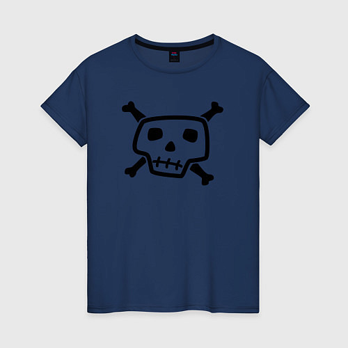 Женская футболка Милый череп / Тёмно-синий – фото 1
