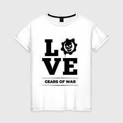Футболка хлопковая женская Gears of War love classic, цвет: белый