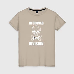 Футболка хлопковая женская Necrovag white division, цвет: миндальный
