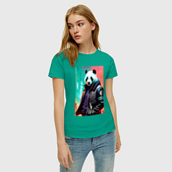 Футболка хлопковая женская Cool dude - a resident of the metropolis, цвет: зеленый — фото 2