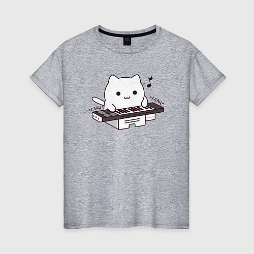 Женская футболка Аниме Бонго кот / Меланж – фото 1