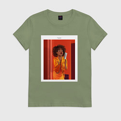 Футболка хлопковая женская Taylor Harding - Why Women Kill, цвет: авокадо