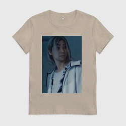 Футболка хлопковая женская Алиса в пограничье Чишия, цвет: миндальный