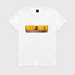 Футболка хлопковая женская Deep Rock Galactic logo, цвет: белый