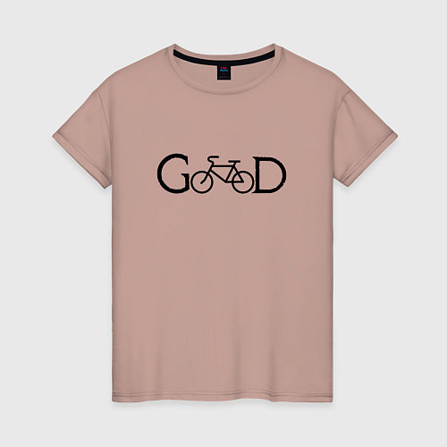 Женская футболка GooD bike / Пыльно-розовый – фото 1