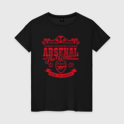 Футболка хлопковая женская Arsenal 1886, цвет: черный