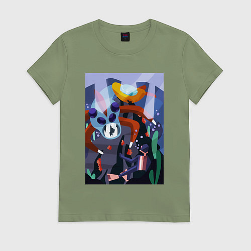 Женская футболка Subnautica морские чудовища / Авокадо – фото 1