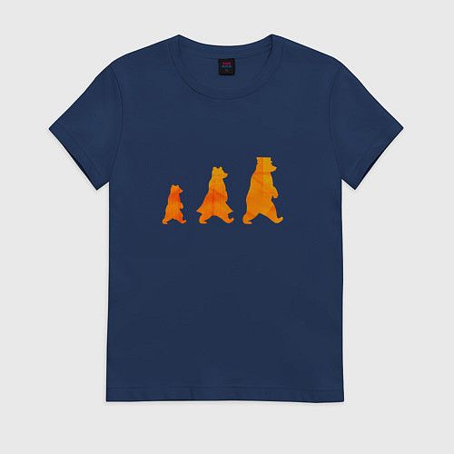 Женская футболка Три медведя семья / Тёмно-синий – фото 1