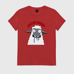 Футболка хлопковая женская Killer sheep, цвет: красный