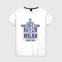 Футболка хлопковая женская Inter Milan fans club, цвет: белый