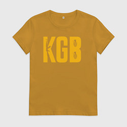 Футболка хлопковая женская KGB, цвет: горчичный