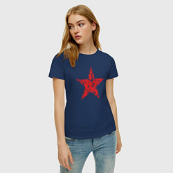 Футболка хлопковая женская Star USSR, цвет: тёмно-синий — фото 2