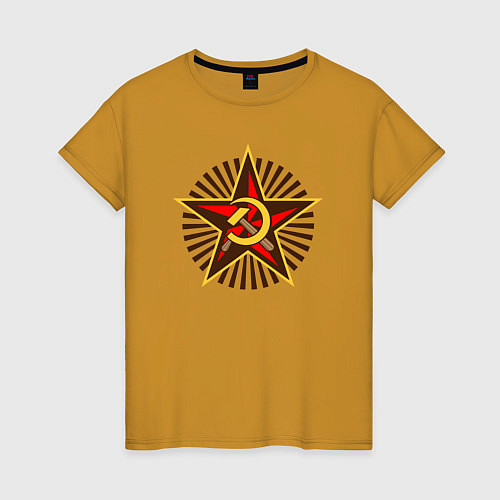 Женская футболка Star USSR / Горчичный – фото 1