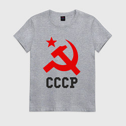 Футболка хлопковая женская СССР стиль, цвет: меланж