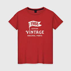Футболка хлопковая женская 1988 подлинный винтаж - оригинальные детали, цвет: красный