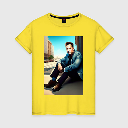 Женская футболка Элон Маск / Желтый – фото 1