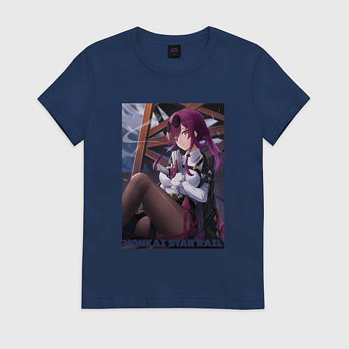 Женская футболка Кафка с узи / Тёмно-синий – фото 1