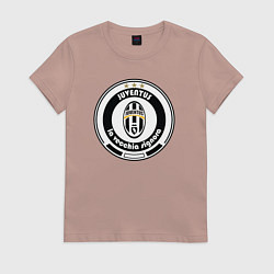 Футболка хлопковая женская Juventus club, цвет: пыльно-розовый