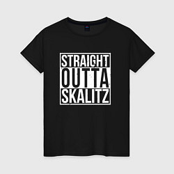 Футболка хлопковая женская Straight outta Skalitz, цвет: черный