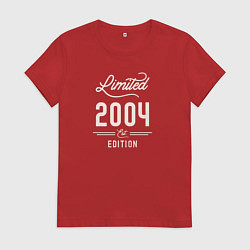 Футболка хлопковая женская 2004 ограниченный выпуск, цвет: красный