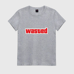 Футболка хлопковая женская Wasted - красная, цвет: меланж