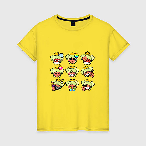 Женская футболка Значки на Мэнди Пины Бравл Старс Mandy / Желтый – фото 1