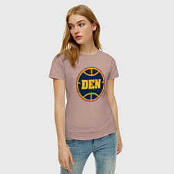 Футболка хлопковая женская Den basketball, цвет: пыльно-розовый — фото 2