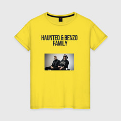 Футболка хлопковая женская Haunted & benzo, цвет: желтый