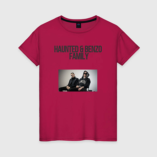 Женская футболка Haunted & benzo / Маджента – фото 1