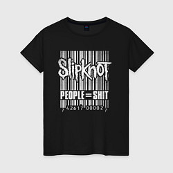 Футболка хлопковая женская Slipknot bar code, цвет: черный