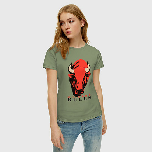 Женская футболка Chicago bull / Авокадо – фото 3