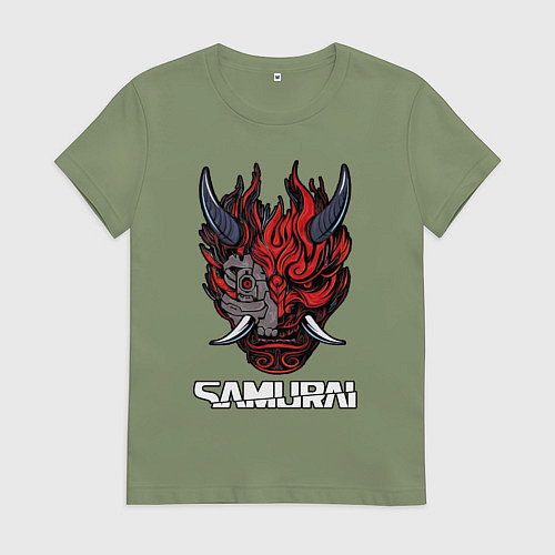 Женская футболка Samurai logo / Авокадо – фото 1