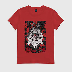 Футболка хлопковая женская Mononoke all on the tree, цвет: красный