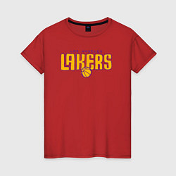 Футболка хлопковая женская NBA Lakers, цвет: красный