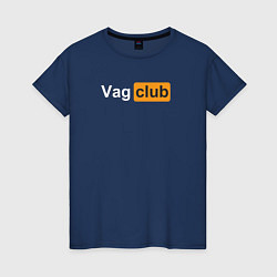Футболка хлопковая женская Vag club, цвет: тёмно-синий