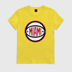 Футболка хлопковая женская Team Miami Heat, цвет: желтый