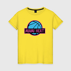 Футболка хлопковая женская Miami Heat team, цвет: желтый