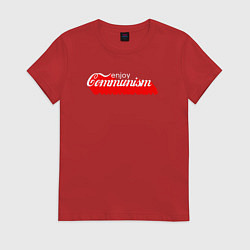 Футболка хлопковая женская Enjoy communism, цвет: красный