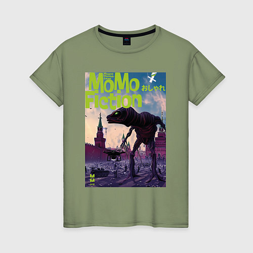 Женская футболка MoMo - инопланетный монстр на Красной площади в Мо / Авокадо – фото 1