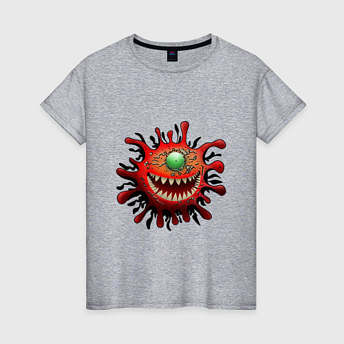 Женская футболка Веселый вирус красный / Меланж – фото 1