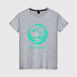 Футболка хлопковая женская Beastcoast logo, цвет: меланж