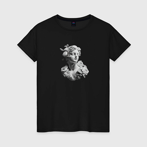 Женская футболка Гипсовый бюст - нейросеть / Черный – фото 1