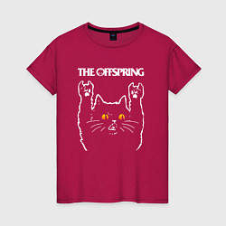 Футболка хлопковая женская The Offspring rock cat, цвет: маджента