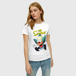 Футболка хлопковая женская Krusty the clown, цвет: белый — фото 2