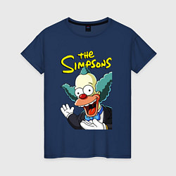 Футболка хлопковая женская Krusty the clown, цвет: тёмно-синий