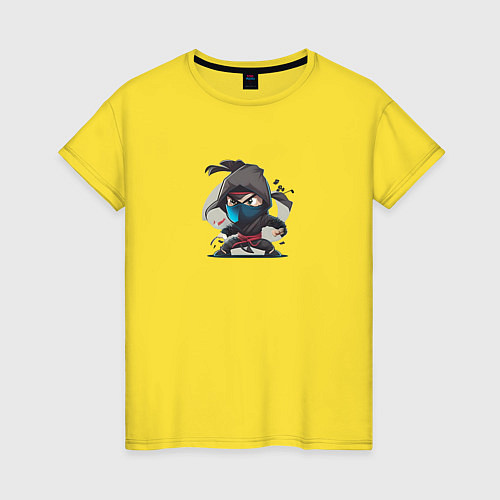 Женская футболка Мультяшный ниндзя - нейросеть / Желтый – фото 1