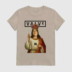 Футболка хлопковая женская Holly Gabe, цвет: миндальный