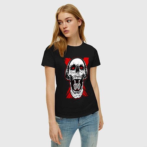 Женская футболка DnB skull / Черный – фото 3