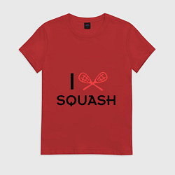 Футболка хлопковая женская I Love Squash, цвет: красный